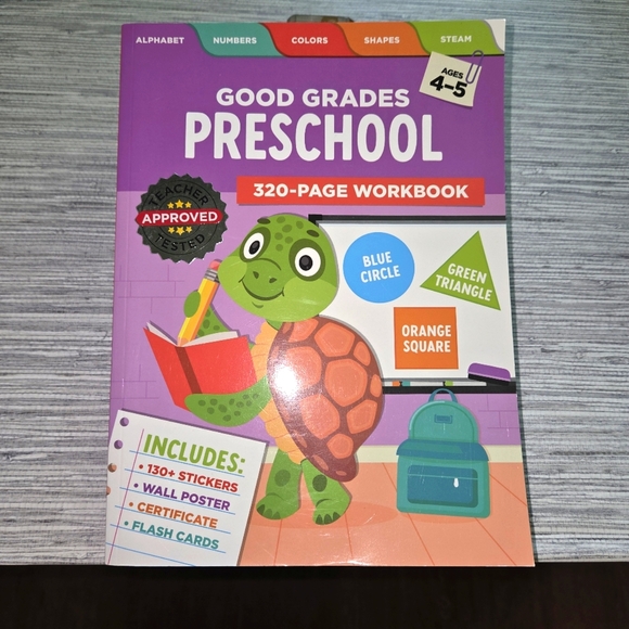 Good Grades | Other | Nwt Good Grades Preschool Workbook 32 Pages Ages 4 5 Stickers Too | Poshmark
